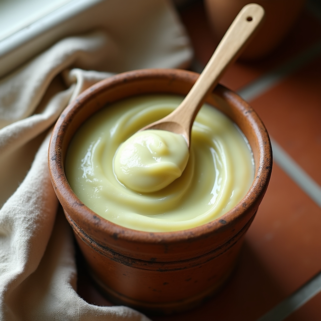 Secchiello di sapone molle all'olio d'oliva con un panno per la pulizia dei pavimenti